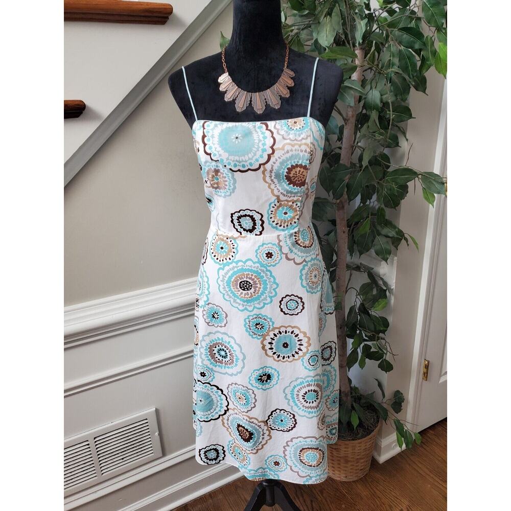 Dress Barn Women White 100% Cotton Square Neck Sleeveless Knee Length Dress 10